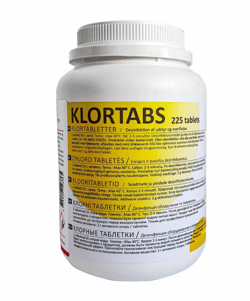 Klórtöflur 225 stk.