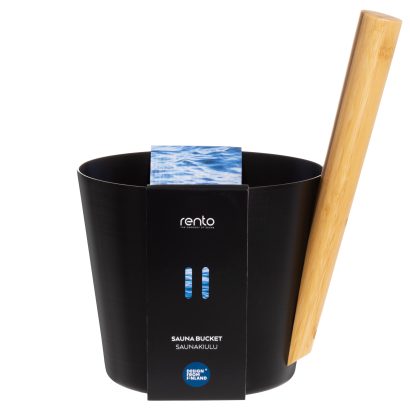 Saunafata með skafti, úr svörtu ál. - Image 1